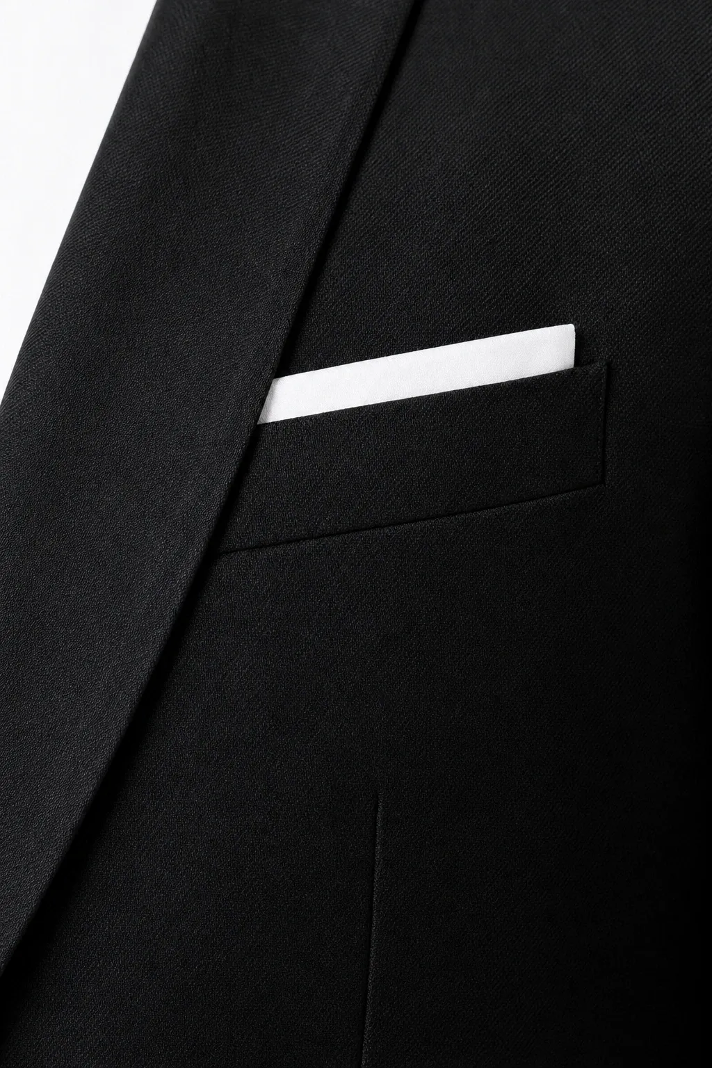 Чёрная шерсть, сатиновая шалька крупным планом, Dormeuil. Мужской костюм, образ MA11