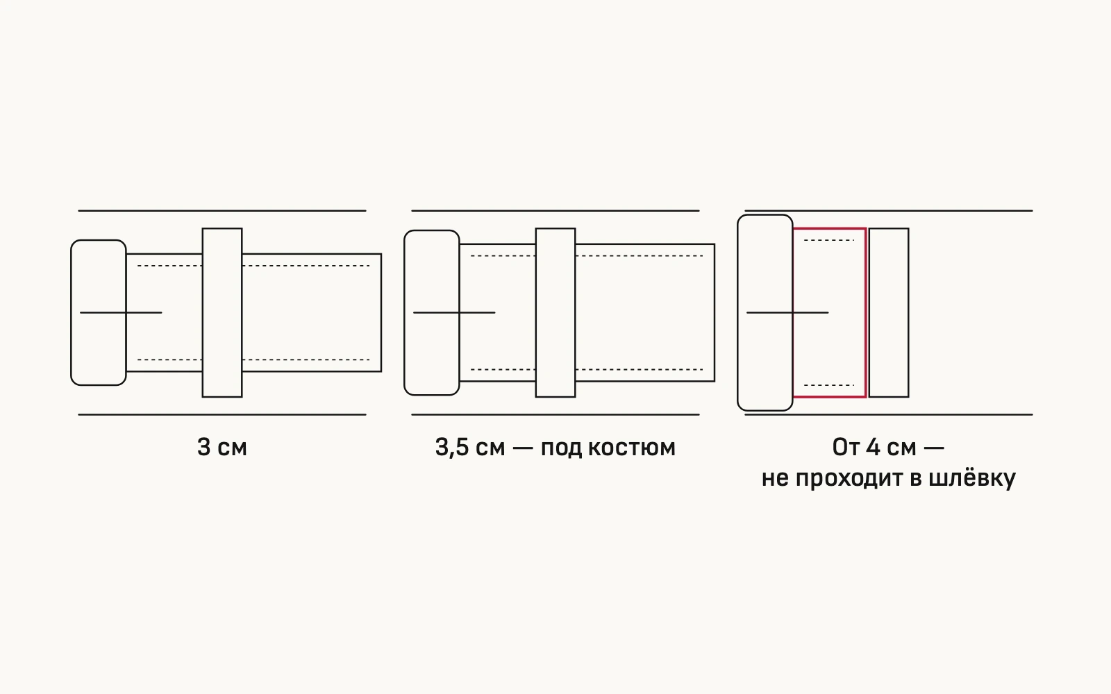 Схема. Под костюм ремень 3–3,5 см, широкий в шлёвку не помещается.